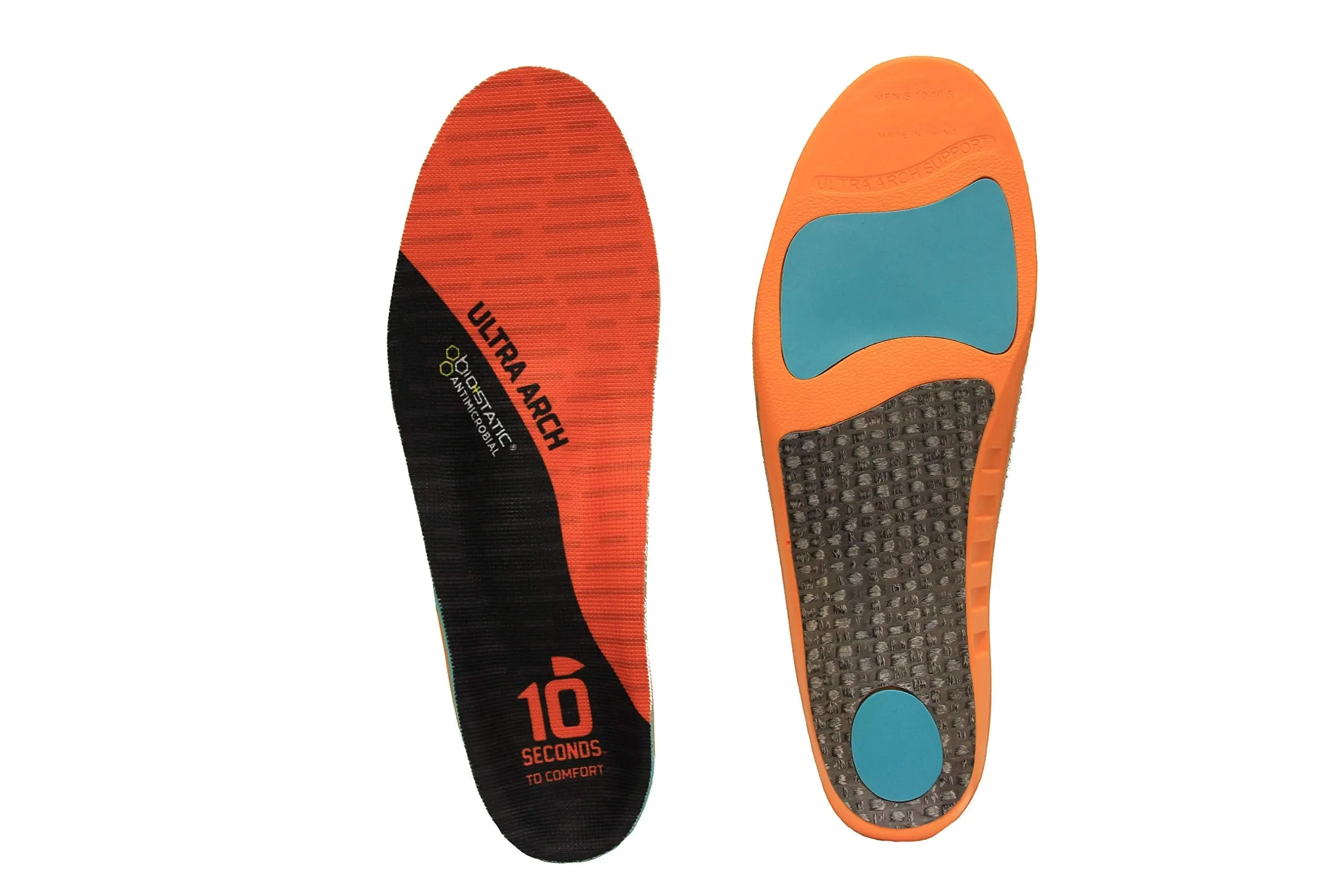 10 Seconds 3810 Ultra Support Insoles, M 11/11.5, W 12.5, 1 Pair