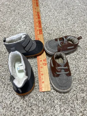 2 Carters 6-9m soft sole grey shoe lightly worn - size Shoes-Size 04 Infant