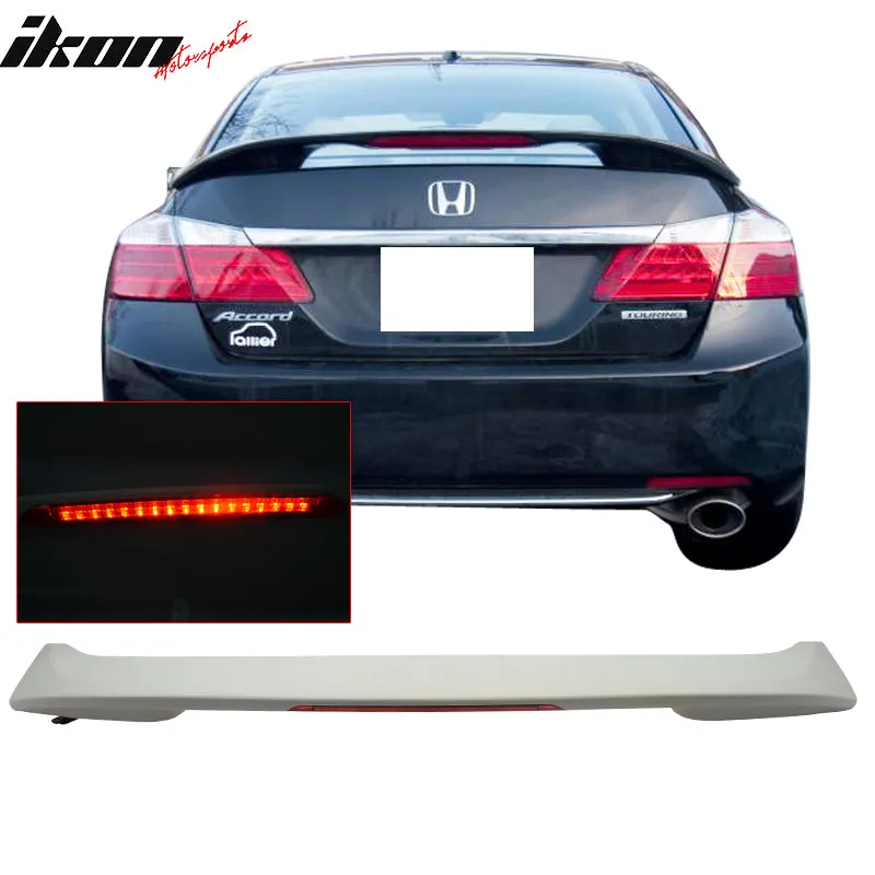 2013-2016 Honda Accord Sedan OE Unpainted Rear Spoiler Wing LED Light