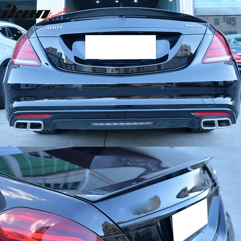 2014-2020 Benz W222 S Class B Style Rear Trunk Spoiler Carbon Fiber