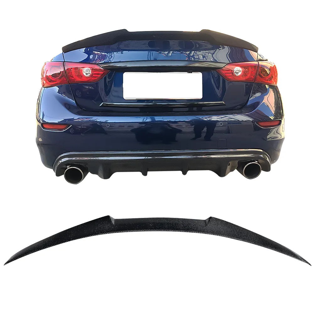 2014-2024 Infiniti Q50 M4 Style Rear Trunk Spoiler Wing Carbon Fiber