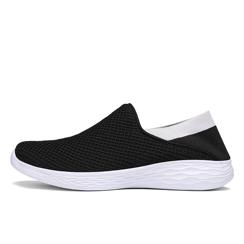 2024 spring new flying woven women's shoes, walking shoes for the middle-aged and elderly, flat bottom casual shoes, lazy shoes