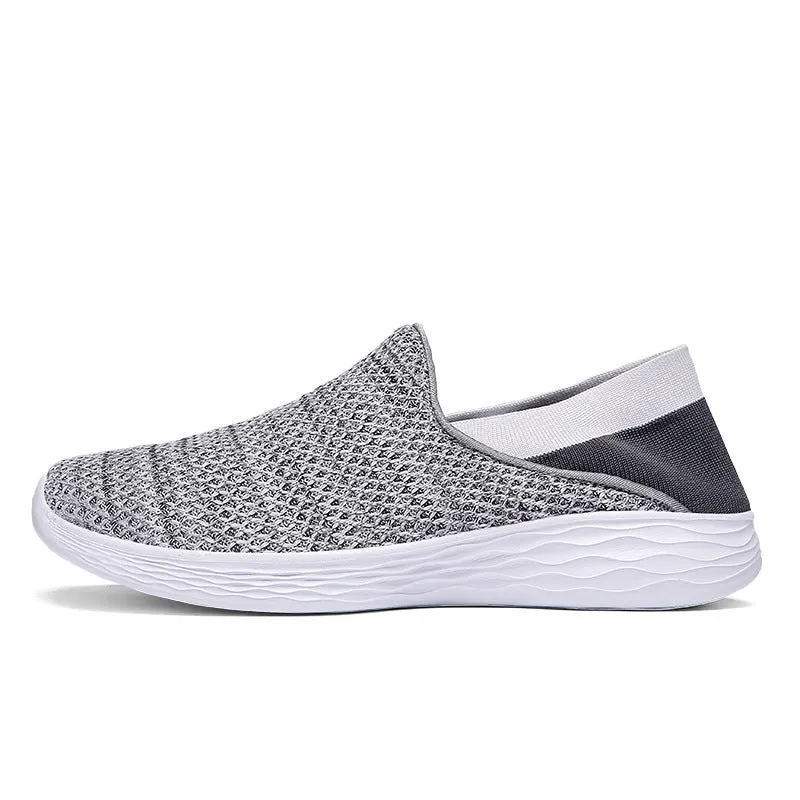 2024 spring new flying woven women's shoes, walking shoes for the middle-aged and elderly, flat bottom casual shoes, lazy shoes