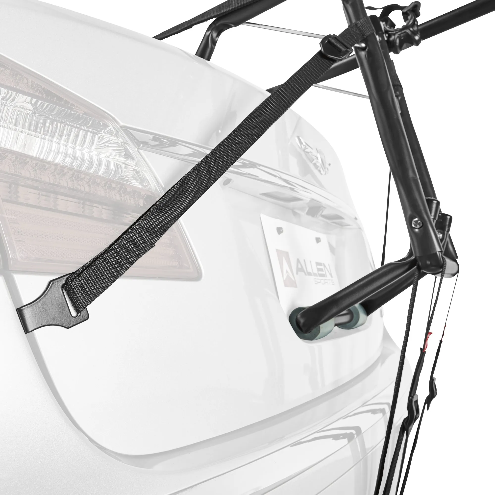 3-Bicycle Ultra Compact Sedan Trunk Mounted Bike Rack Carrier w/ Secure Tie-Downs