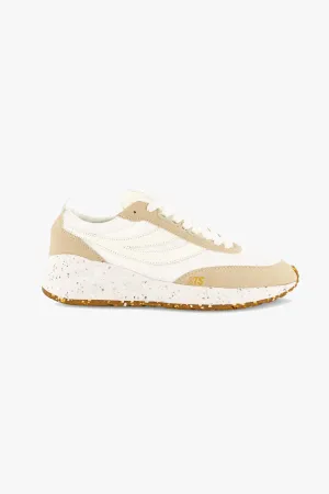 4089 Beige 9TS Slim Vegan Leather Trainers