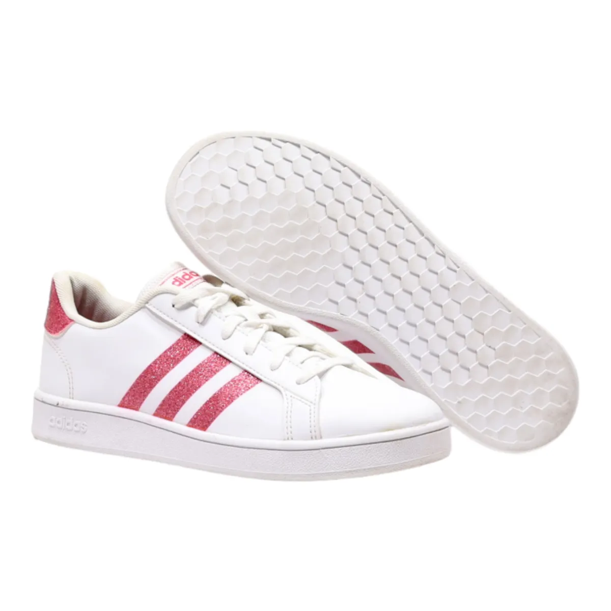 ADIDAS Grand Court Sneaker Trainers White Leather Girls UK 4.5