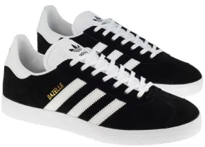 Adidas Trainers Mens Gazelle Black White Gold