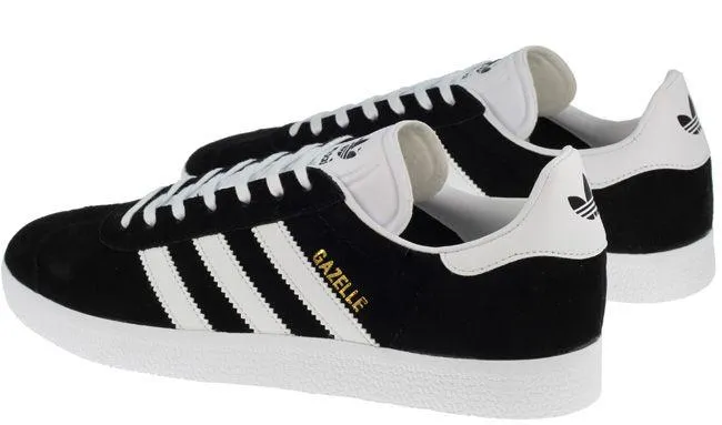 Adidas Trainers Mens Gazelle Black White Gold