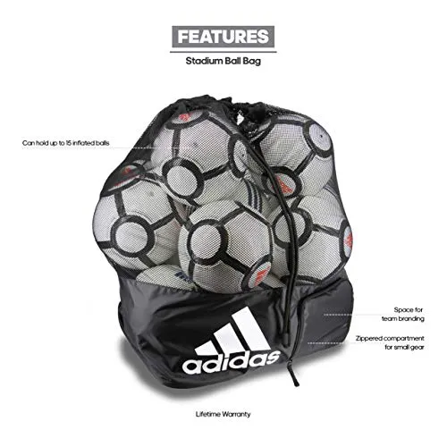 adidas Women's Stadium Ball Bag, Black/White, One Size