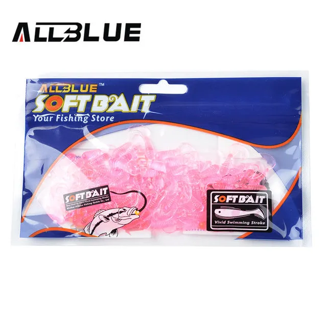 ALLBLUE Mini Fishing Lure Soft Bait Lure 25mm/0.27g 100pcs/lot 5 Colors Grub Worm Carp Fishing Tackle Isca Artificial