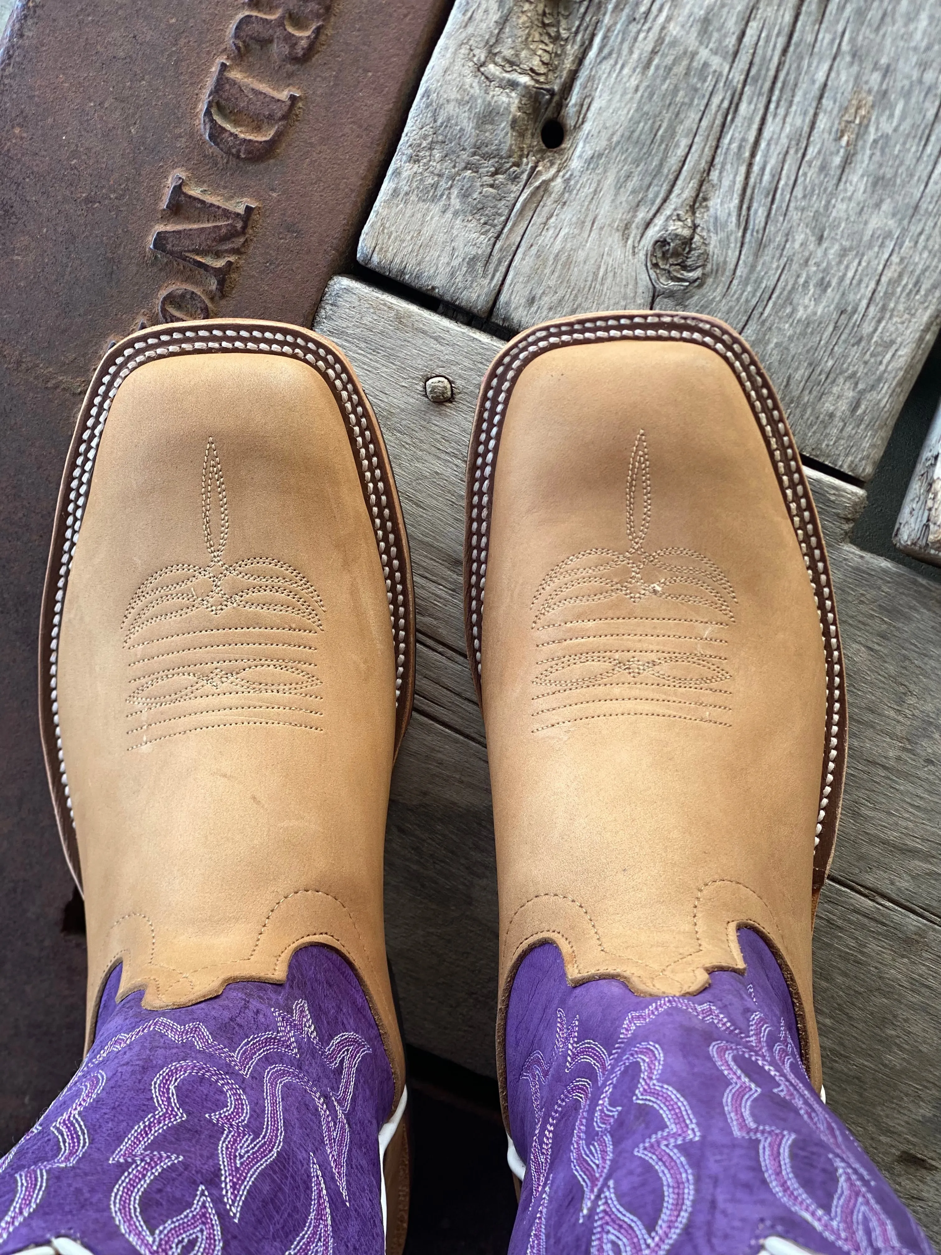 Anderson Bean | Teak Crazyhorse Purple Mad Dog Boot