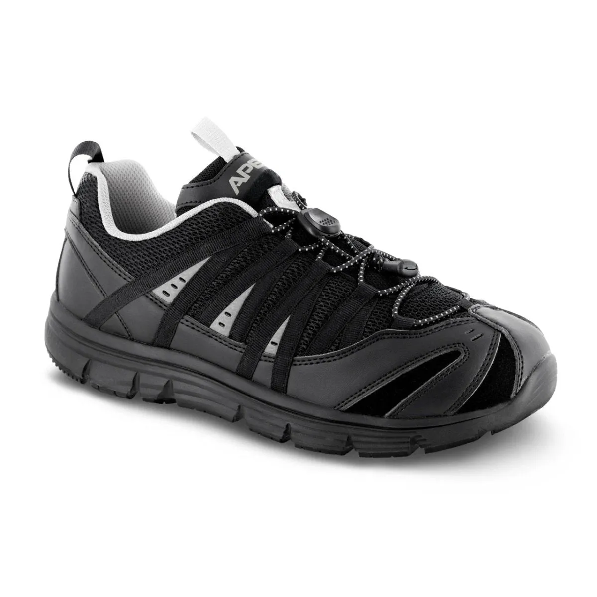 Apex A5000m Bungee Lace Athletic Men's Active Shoe In Black