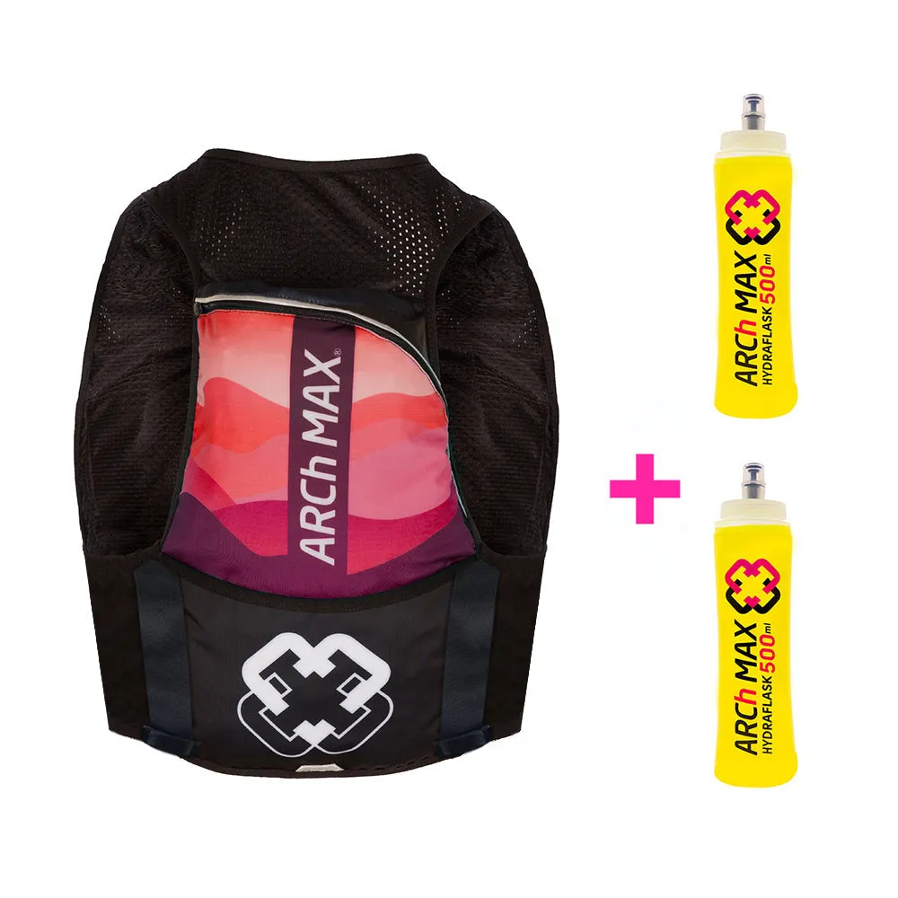 ARCh MAX Hydration Vest 12L Unisex Red   2 Hydraflask 500ml