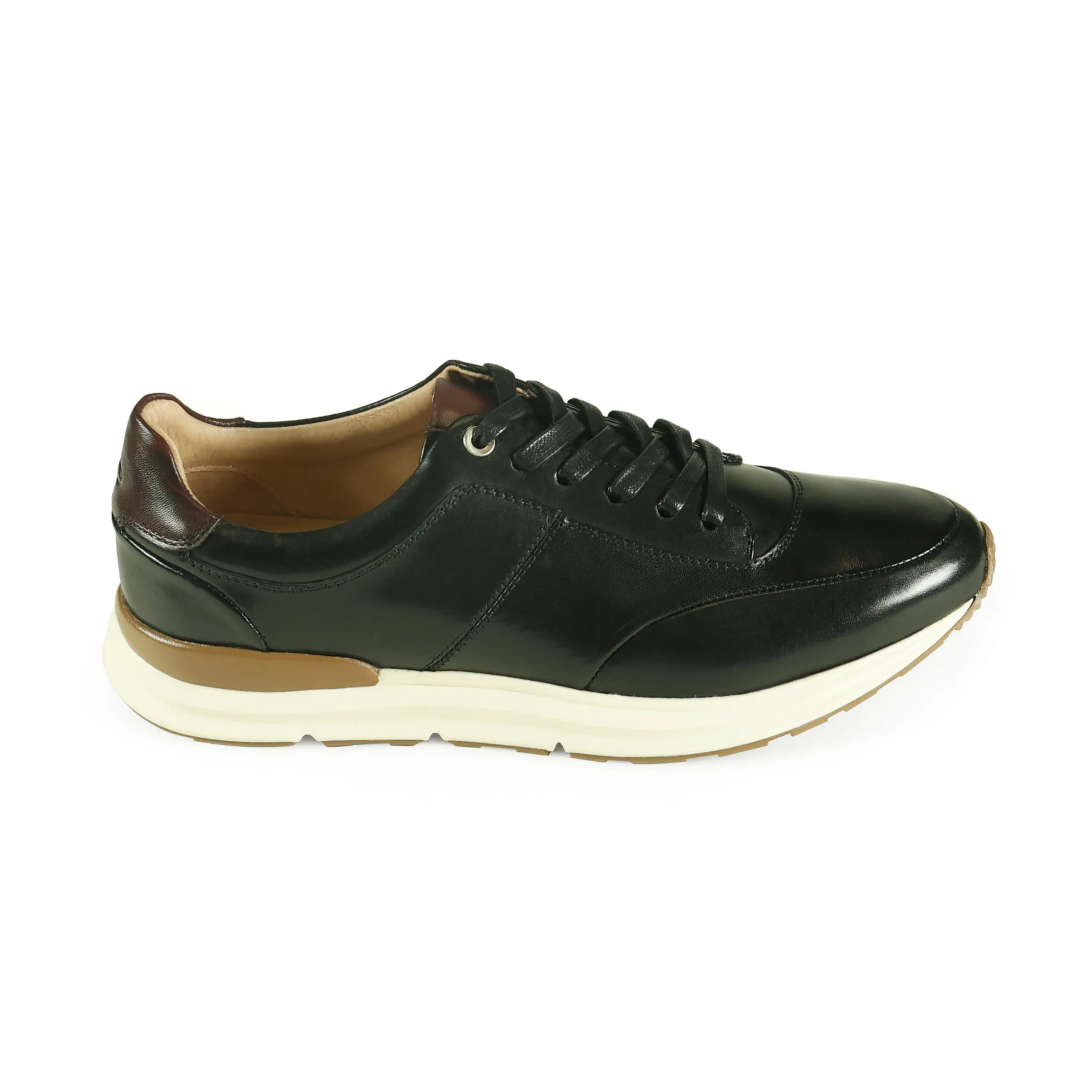 AZOR LA MODE Men's Calabria Smart Leather Trainers ZM3827 Black