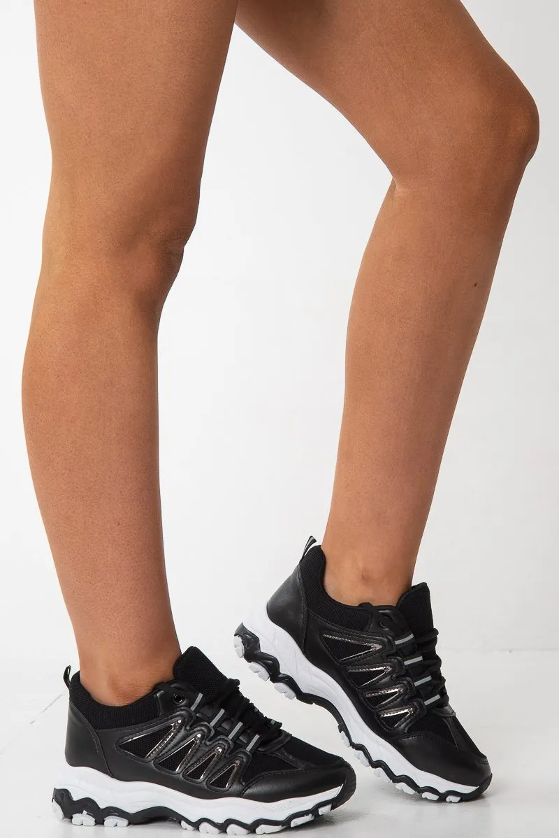 Black and White Chunky Trainers - Yasmine