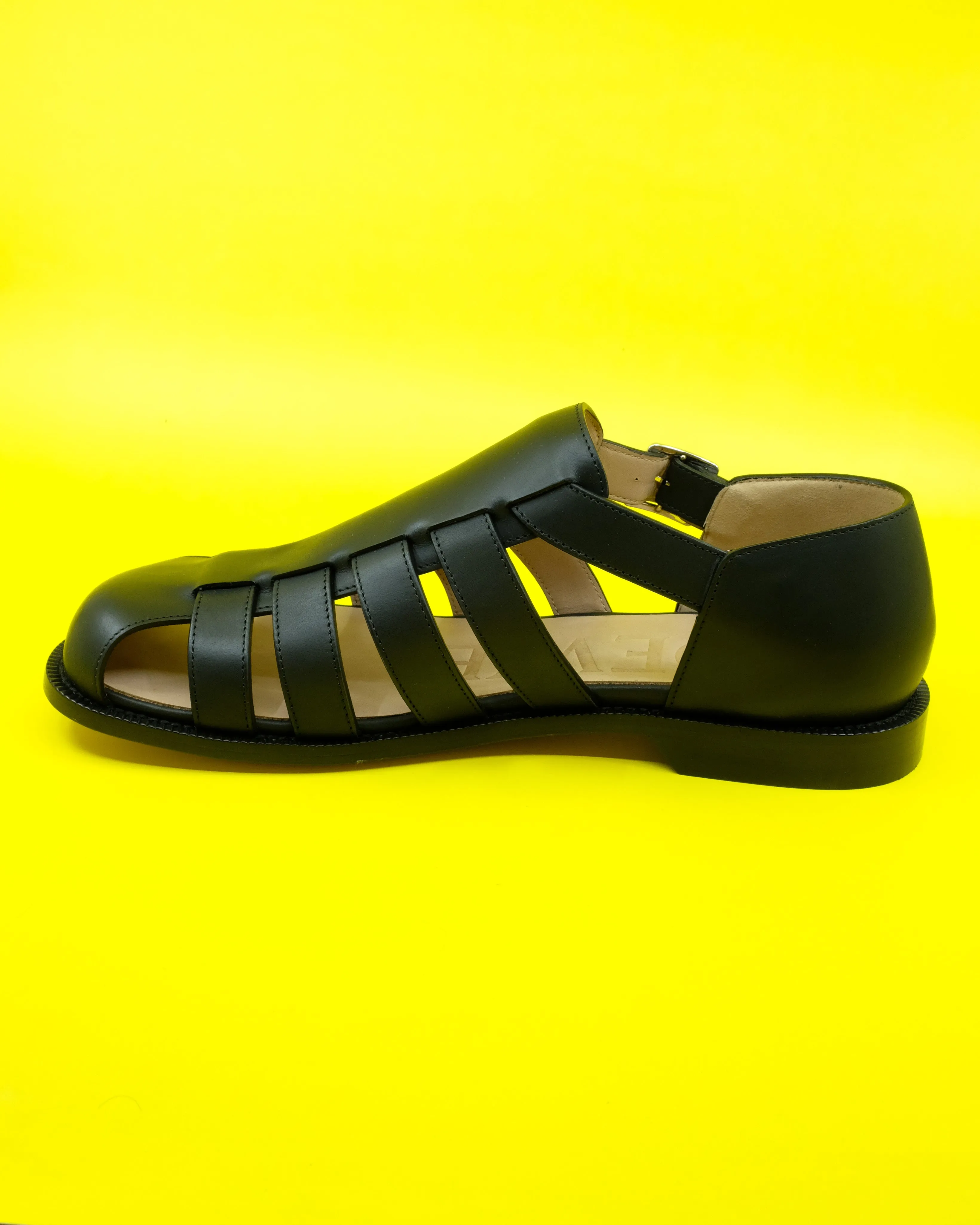 Black Calfskin Campo Sandal