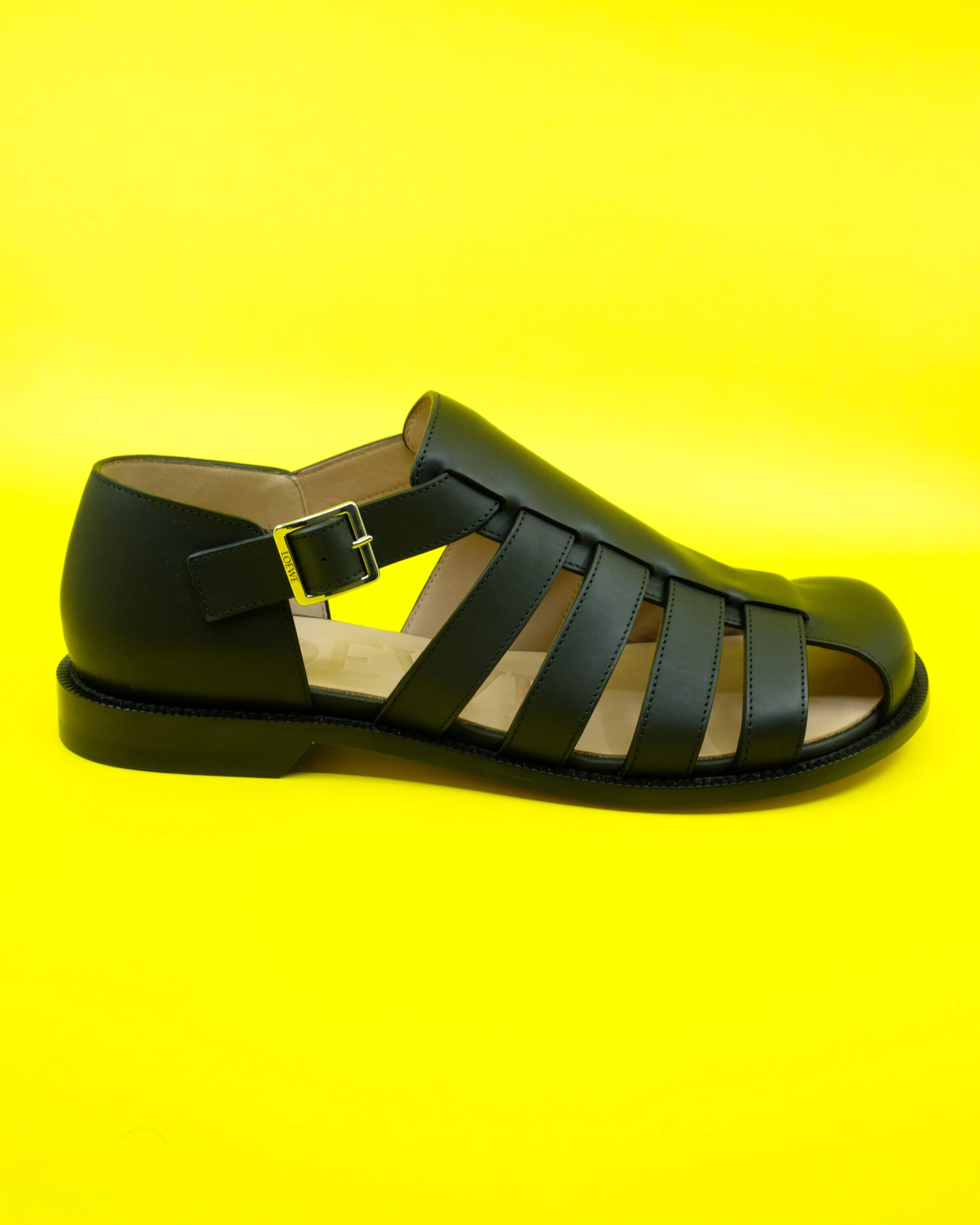 Black Calfskin Campo Sandal