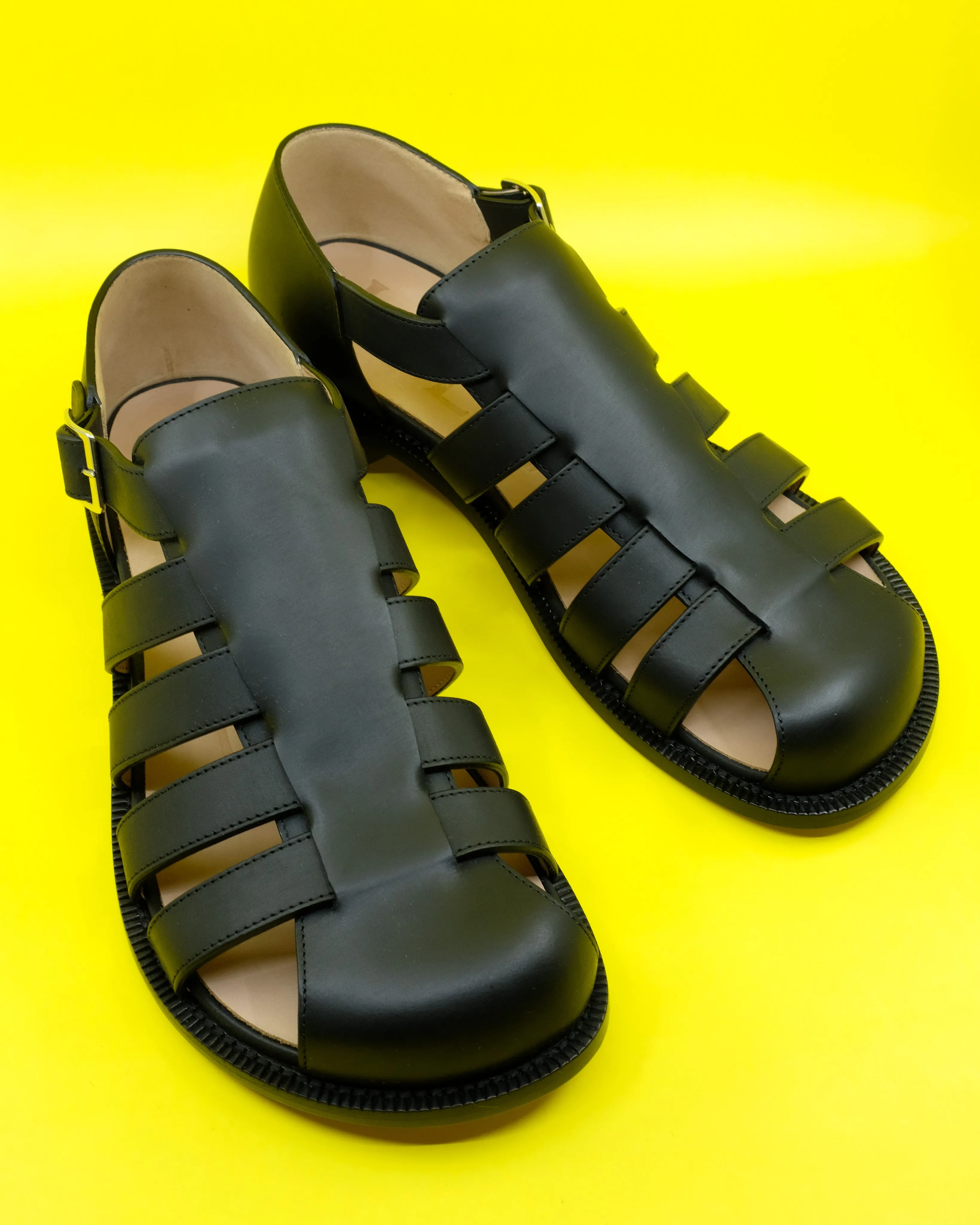 Black Calfskin Campo Sandal