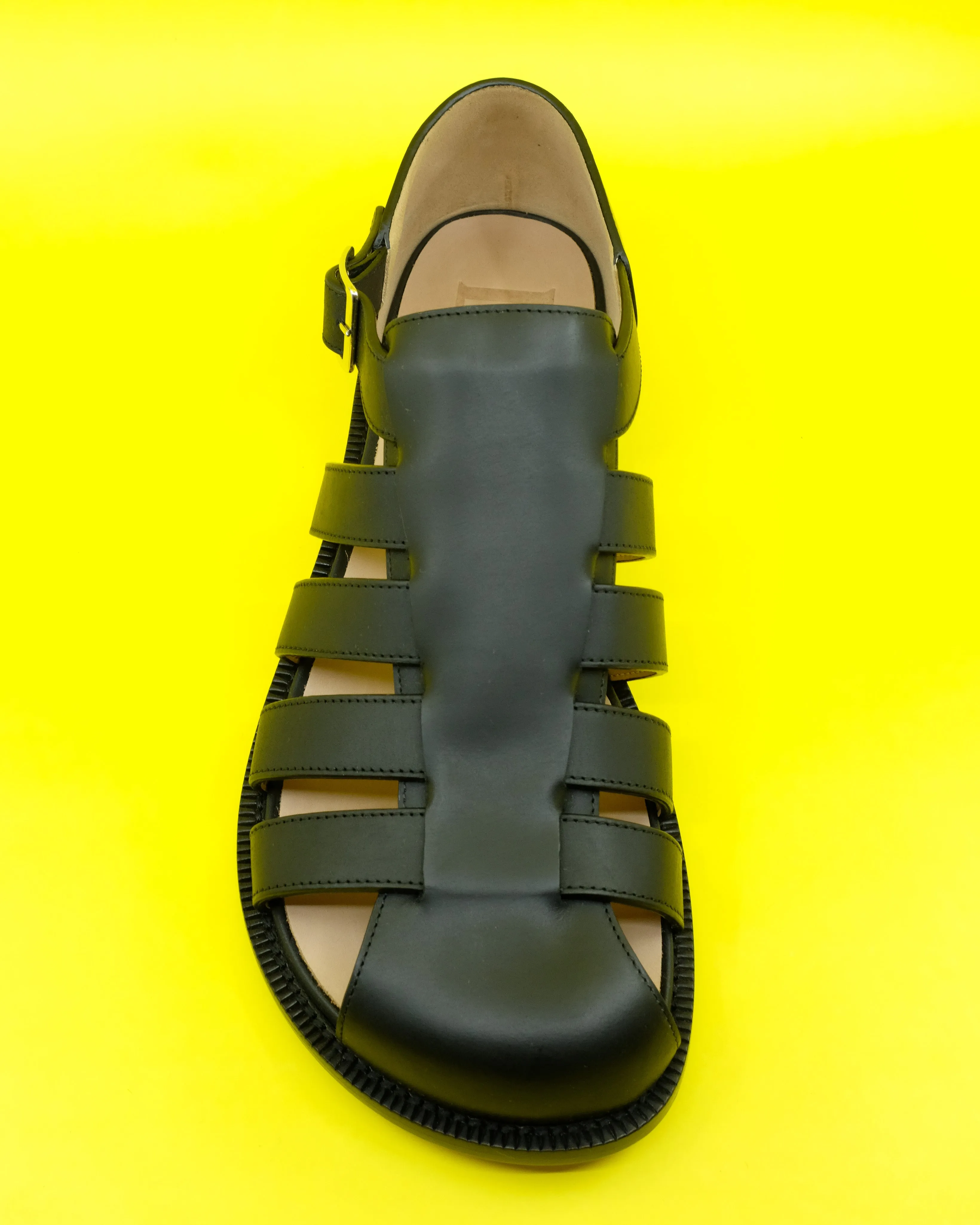 Black Calfskin Campo Sandal