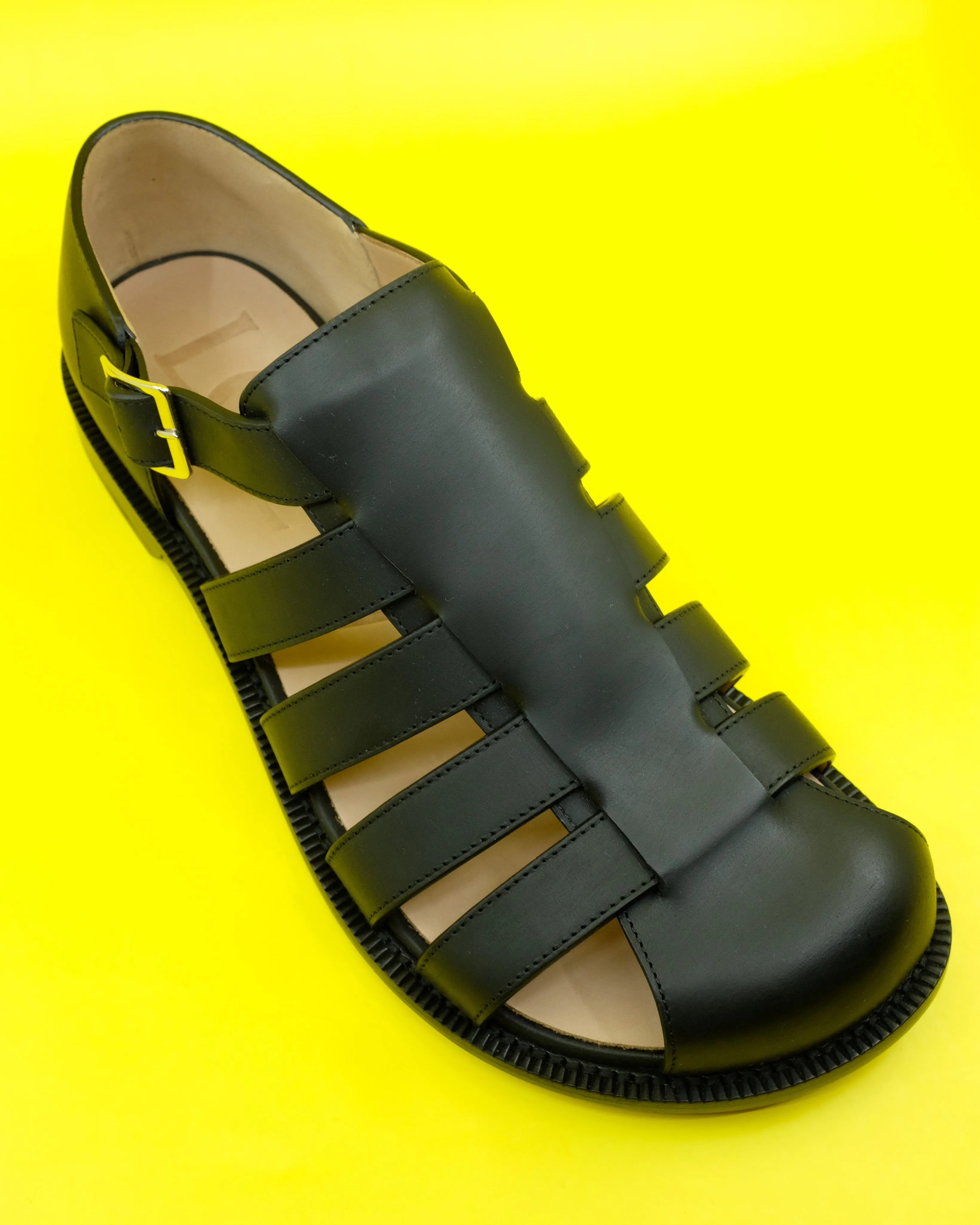 Black Calfskin Campo Sandal