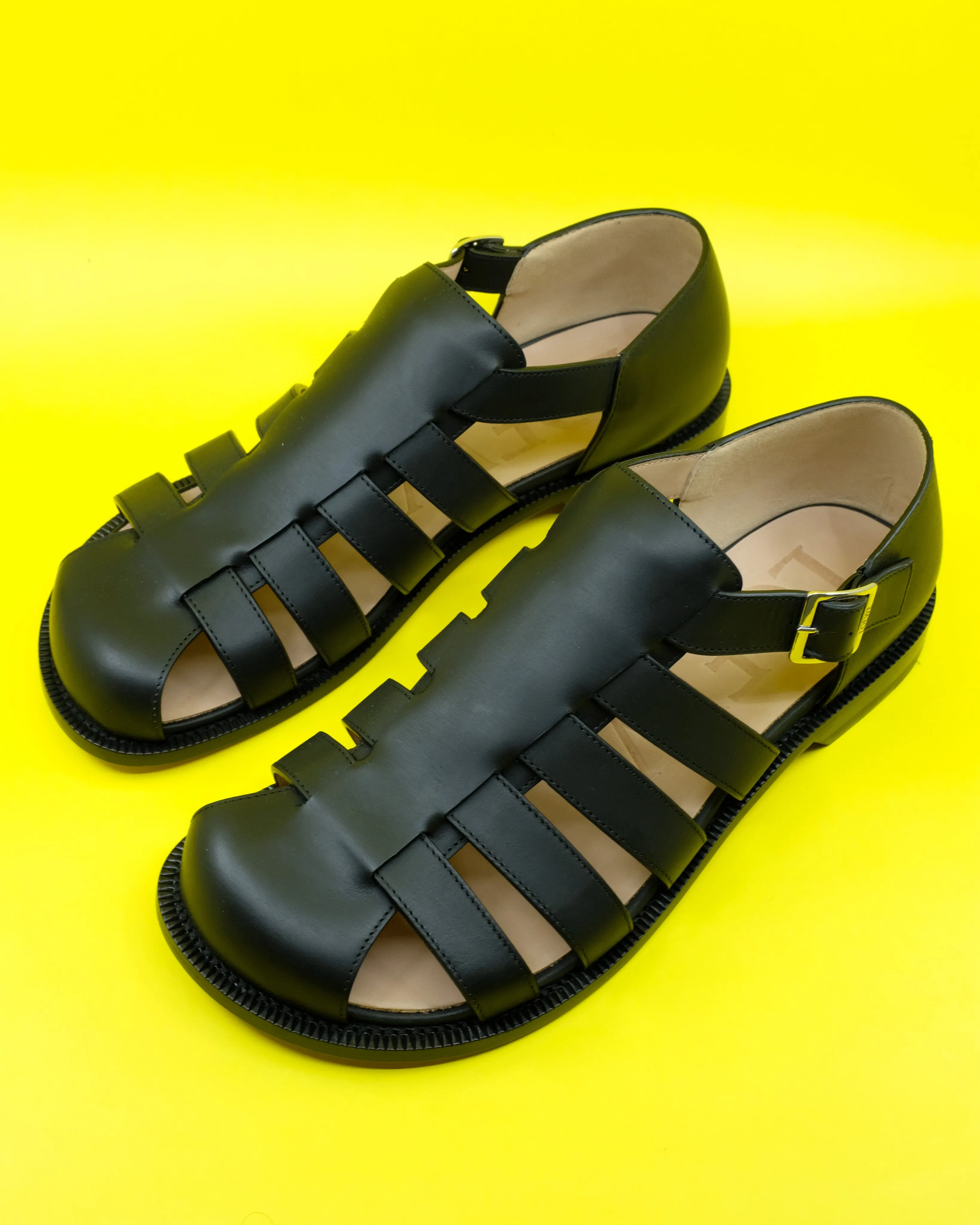 Black Calfskin Campo Sandal