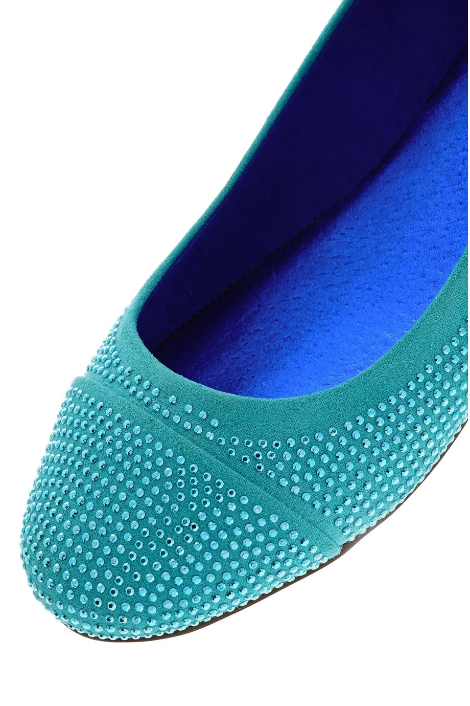 BLINK AUGUSTA Teal Studded Ballerinas