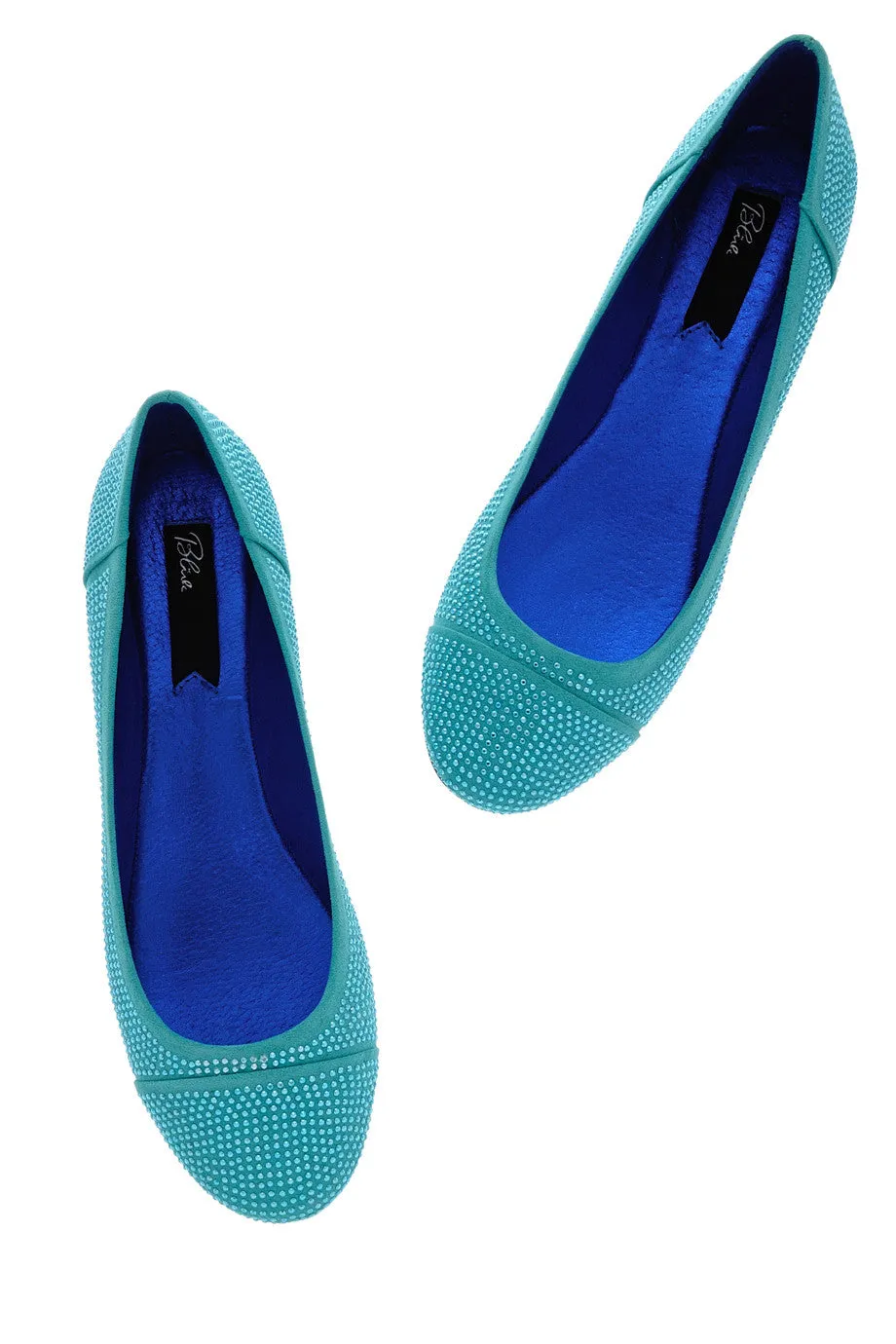 BLINK AUGUSTA Teal Studded Ballerinas