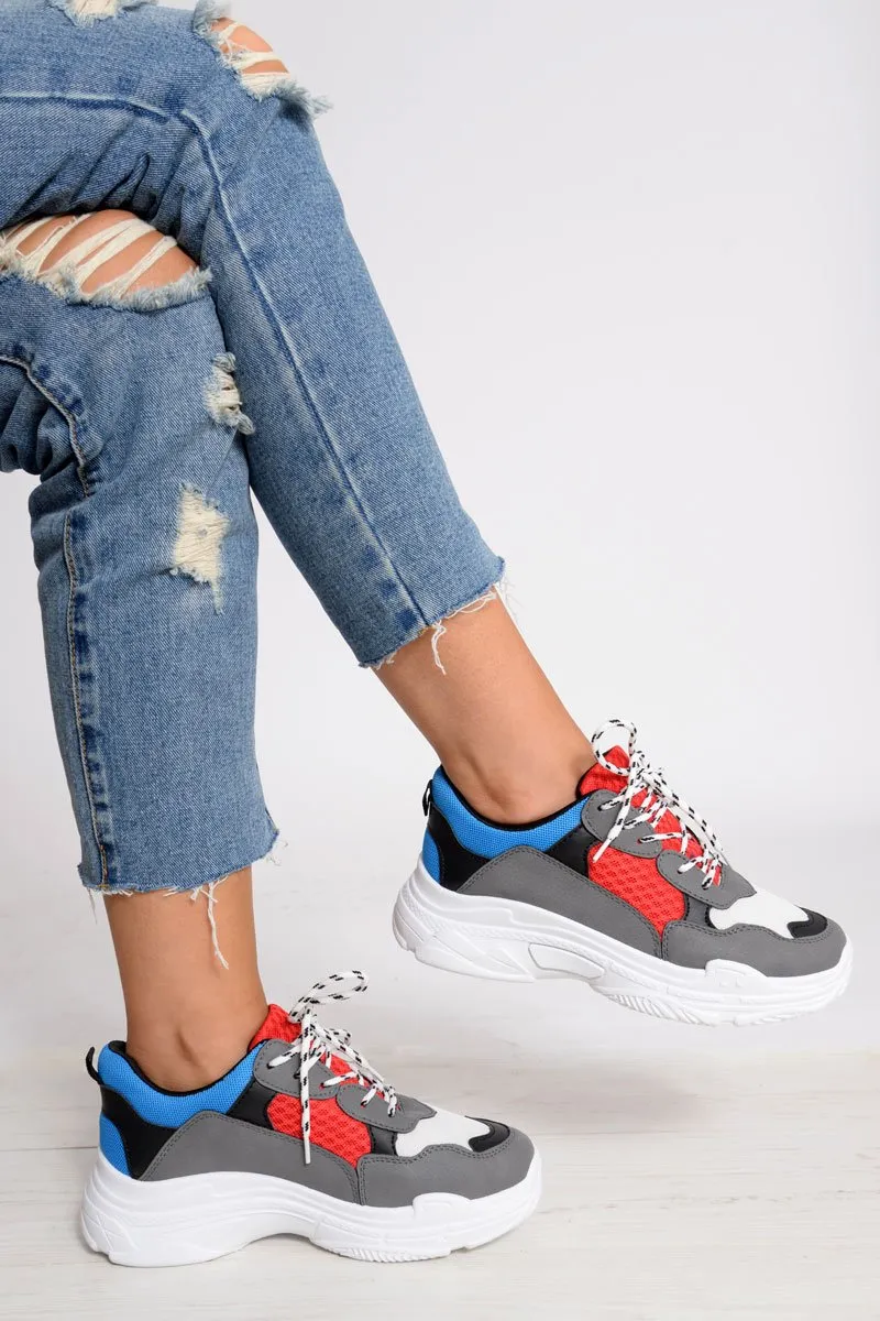 Blue Chunky Panel Trainers - Libby