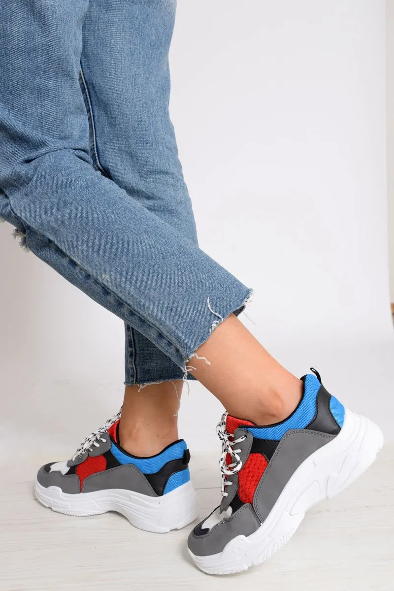 Blue Chunky Panel Trainers - Libby