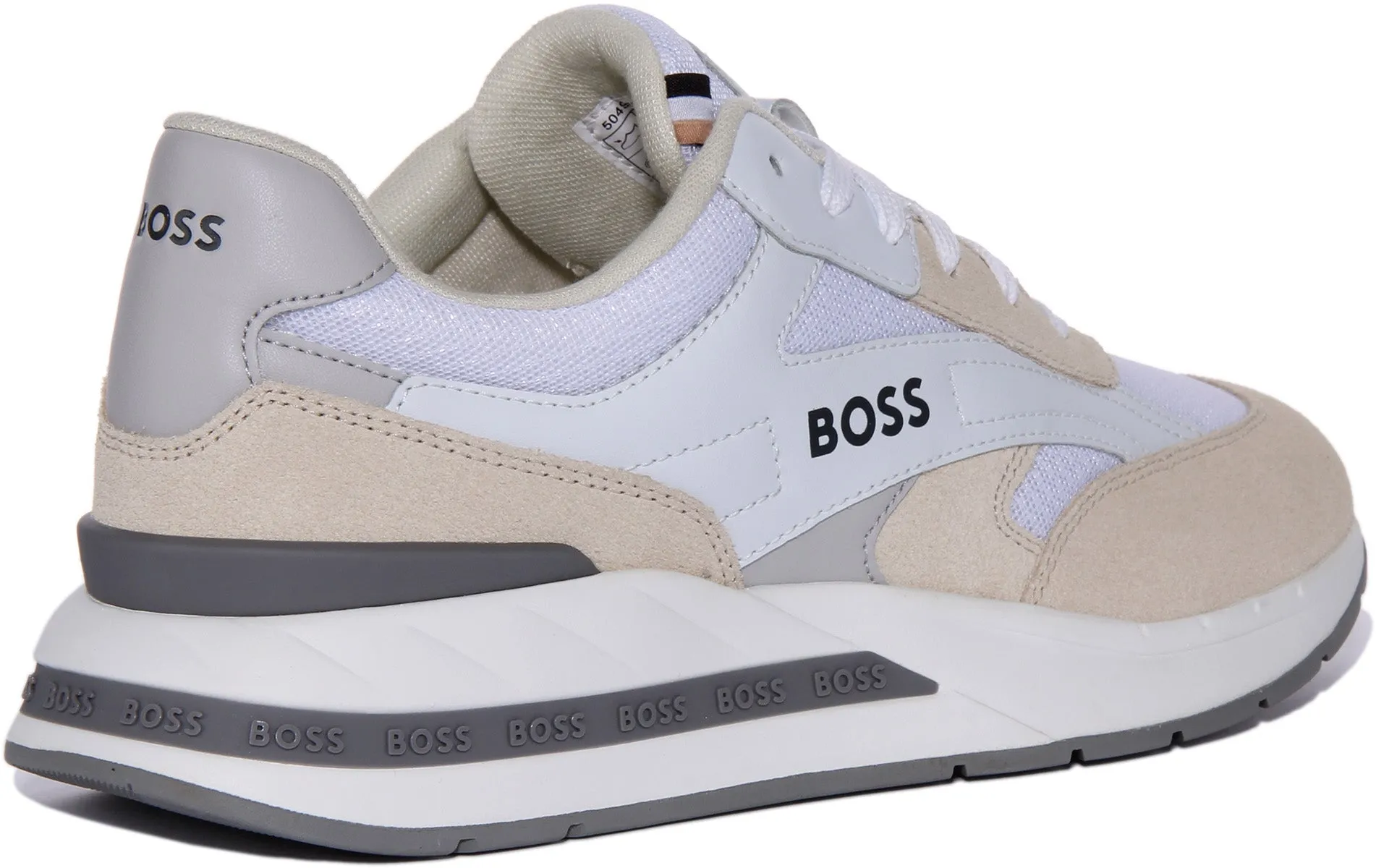 Boss Kurt Runner In White Grey For Men