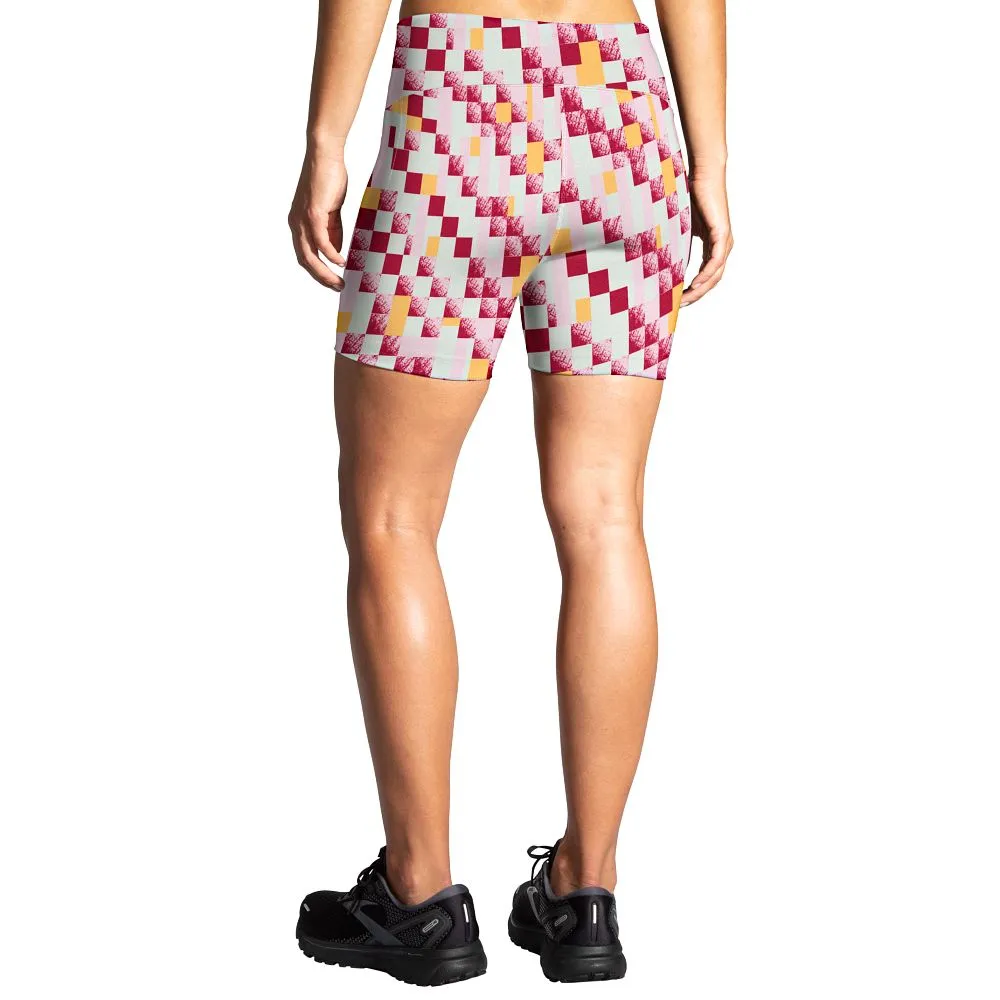 Brooks | Moment 5" Short Tight | Women's | Pace Check Print