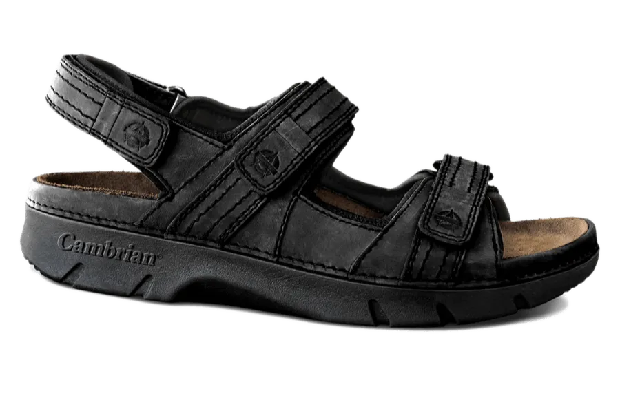 Cambrian Men's Navigator Walking Sandals- Black