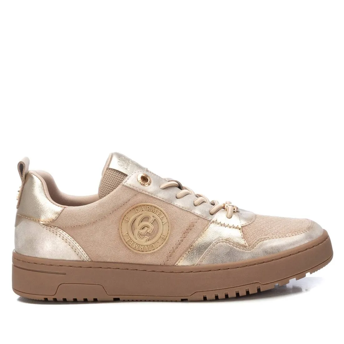 Carmela Womens Trainer 161808 Beige Leather