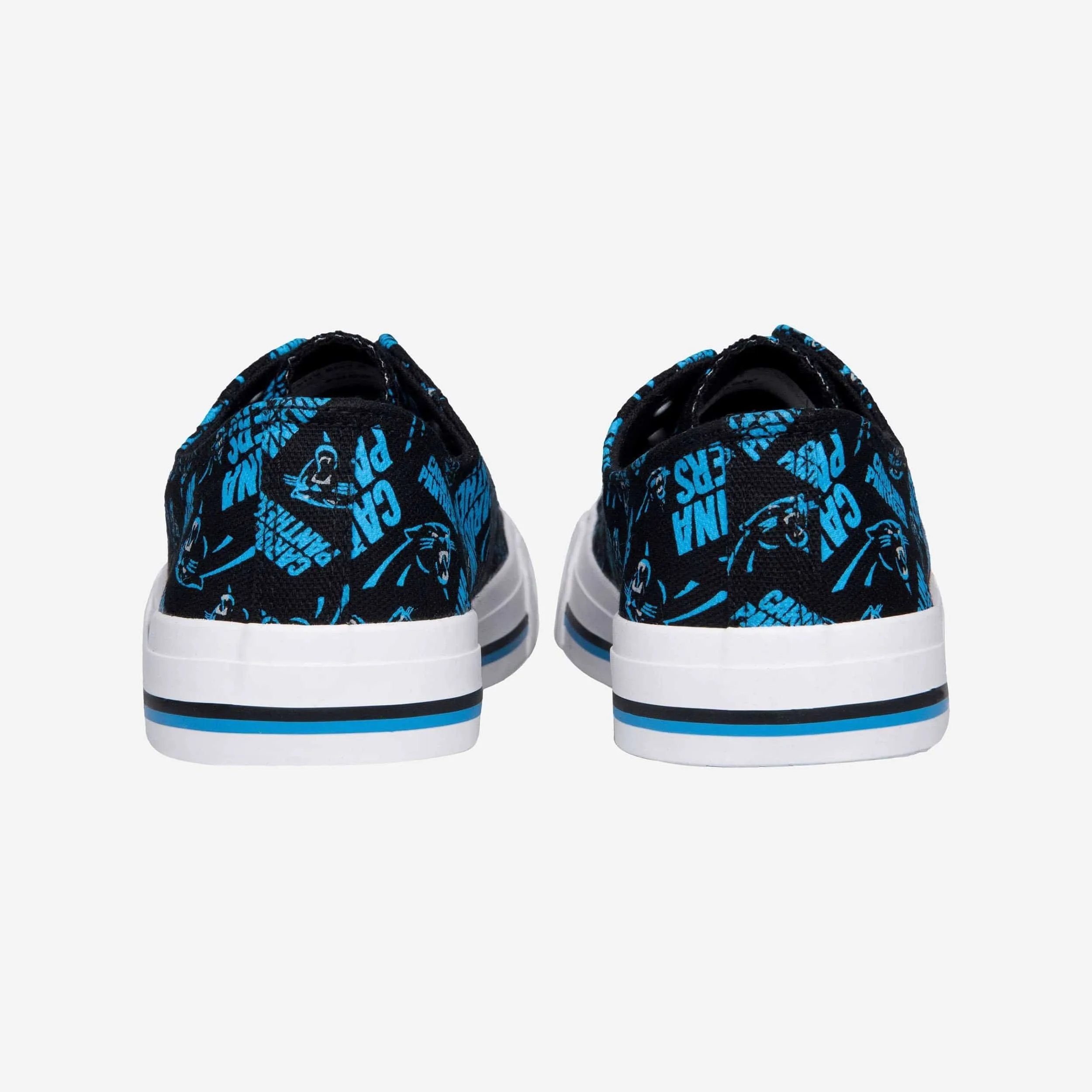 Carolina Panthers Womens Low Top Repeat Print Canvas Shoe