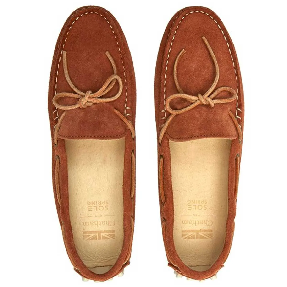 CHATHAM Aria Suede Driving Moccasins - Women's - Cognac