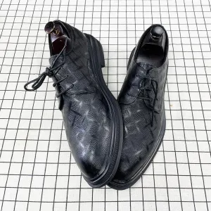 Classic Men's Black Leather Business Shoes for Formal Suit