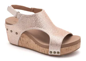 Corkys Carley Platform Sandal | Champagne Crystals