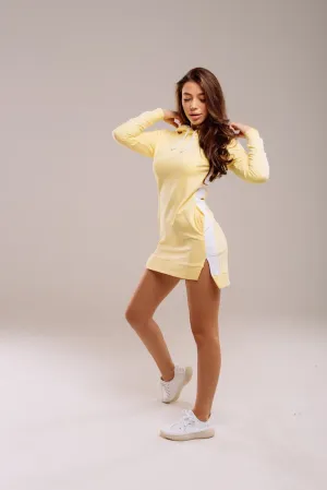 Cotton hooded sports dress long sleeve SweetJama - Colour Lemon