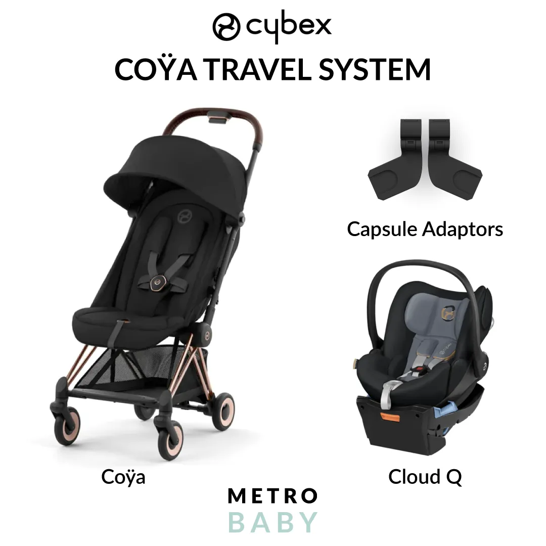 Coya Travel Pram   Cloud Q Capsule and Adaptors