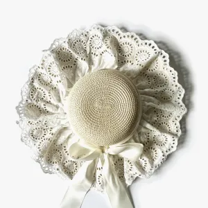 Daphne Broderie Anglaise Straw Hat