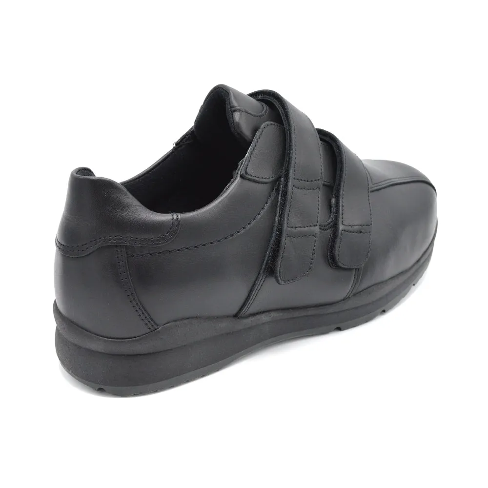 DB Stephen/Hugo - Mens Extra Wide Velcro Close Shoe - 6V (6E-8E) - Black