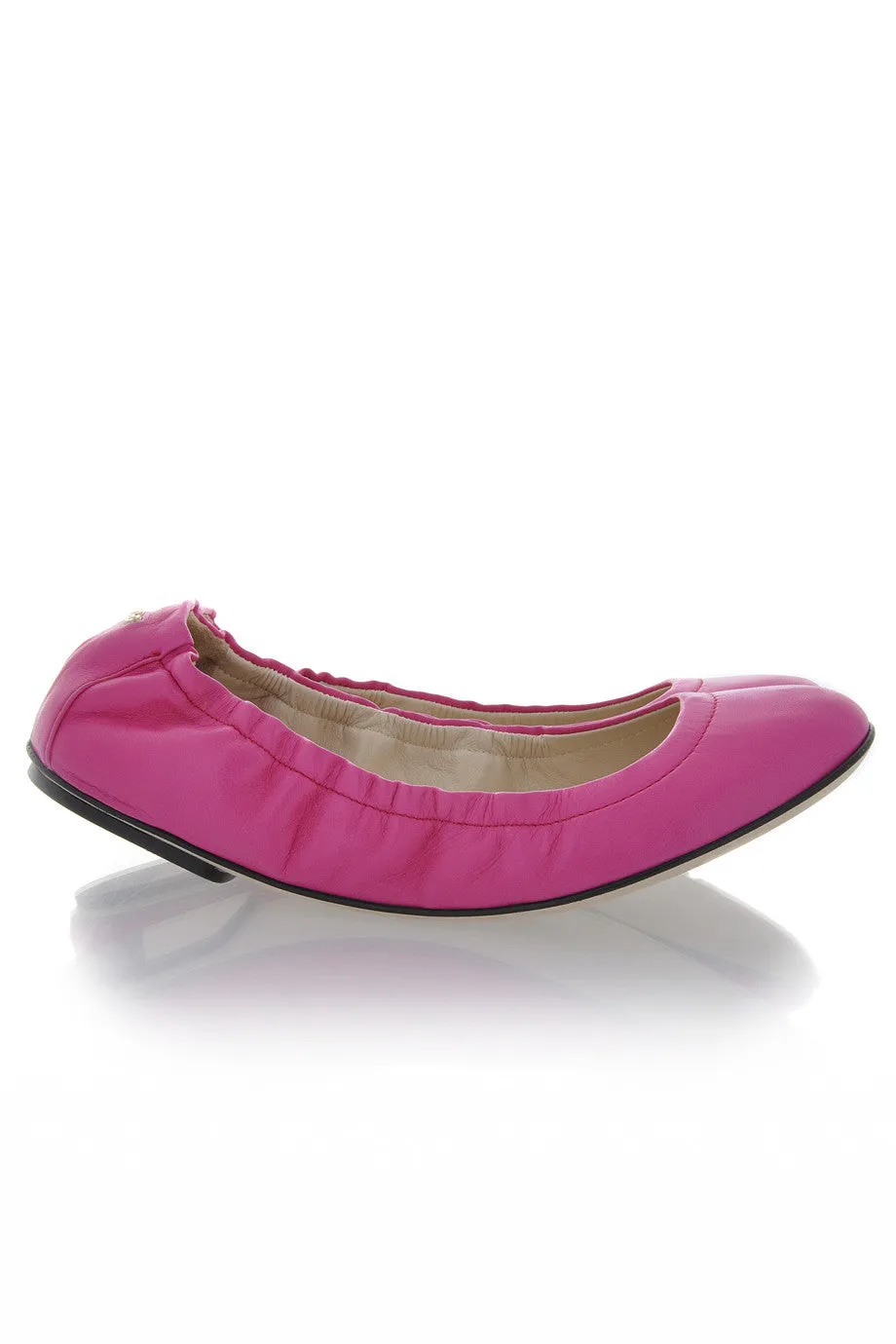 Dolce & Gabbana WOOPY Pink Leather Ballerina Flats