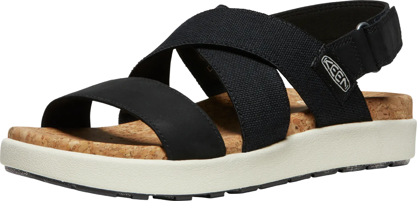 Elle Criss Cross Walking Sandal in Black/Birch