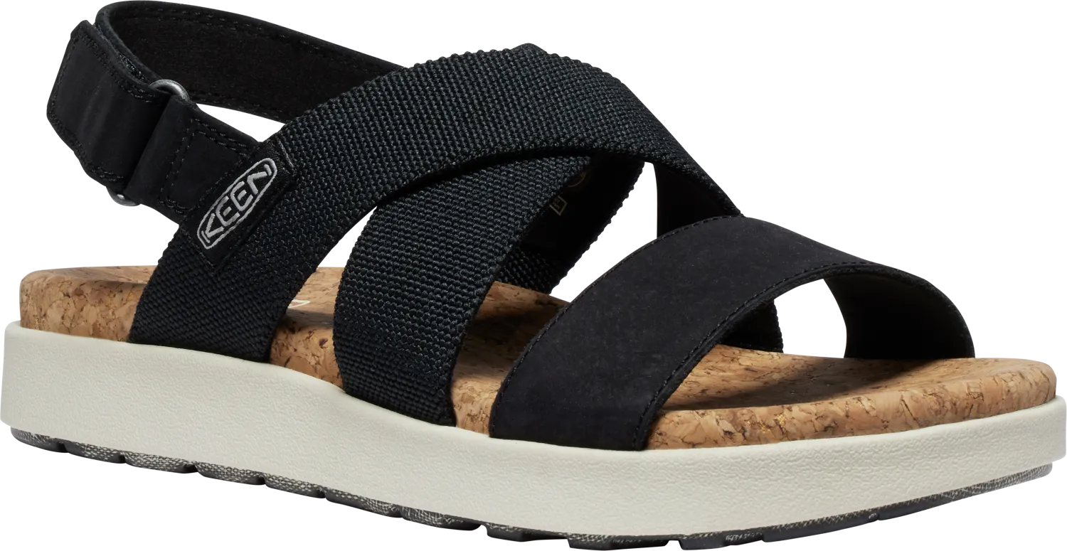 Elle Criss Cross Walking Sandal in Black/Birch