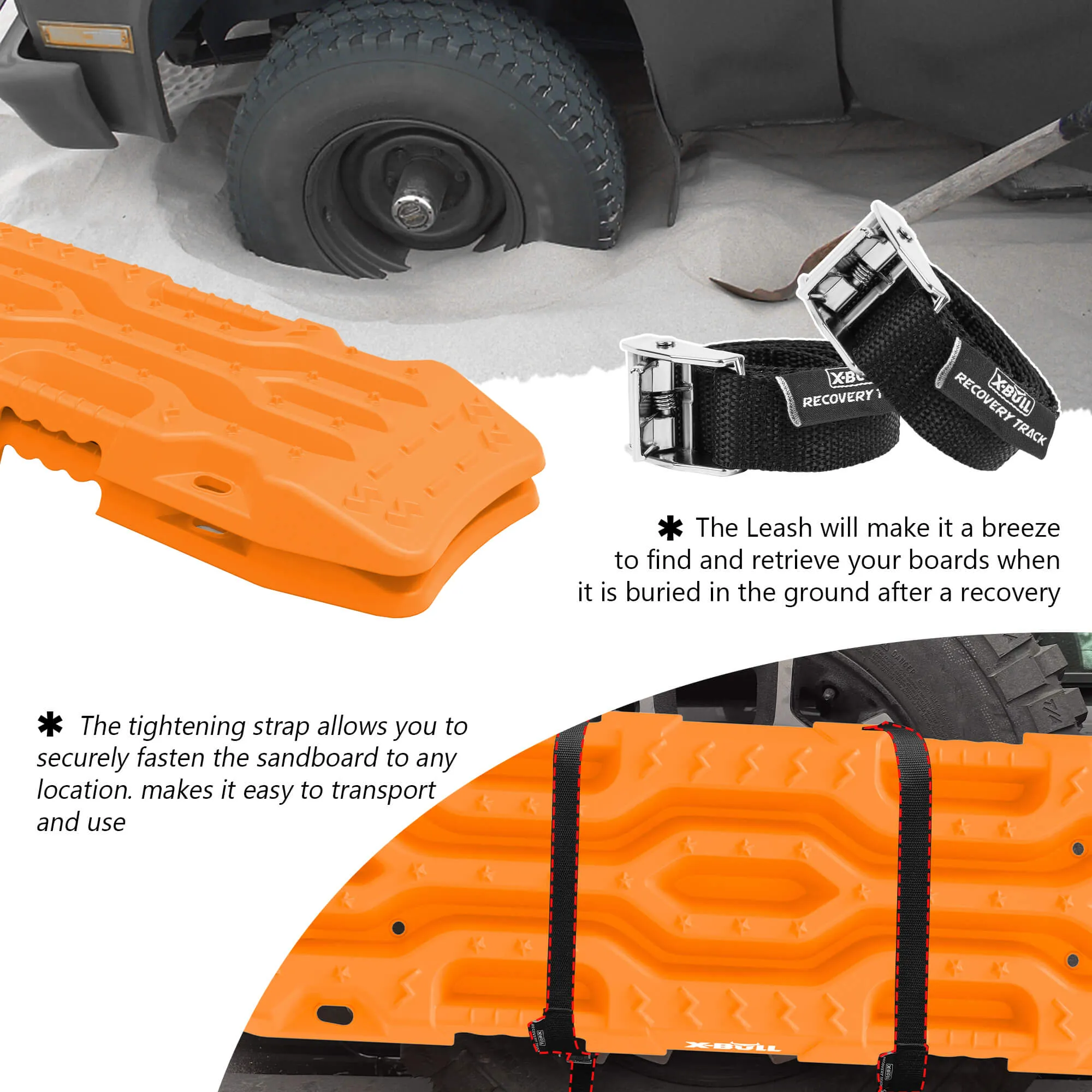 Enhanced Durability 4X4 Recovery Tracks Sand Snow Mud 2PCS - XBULL