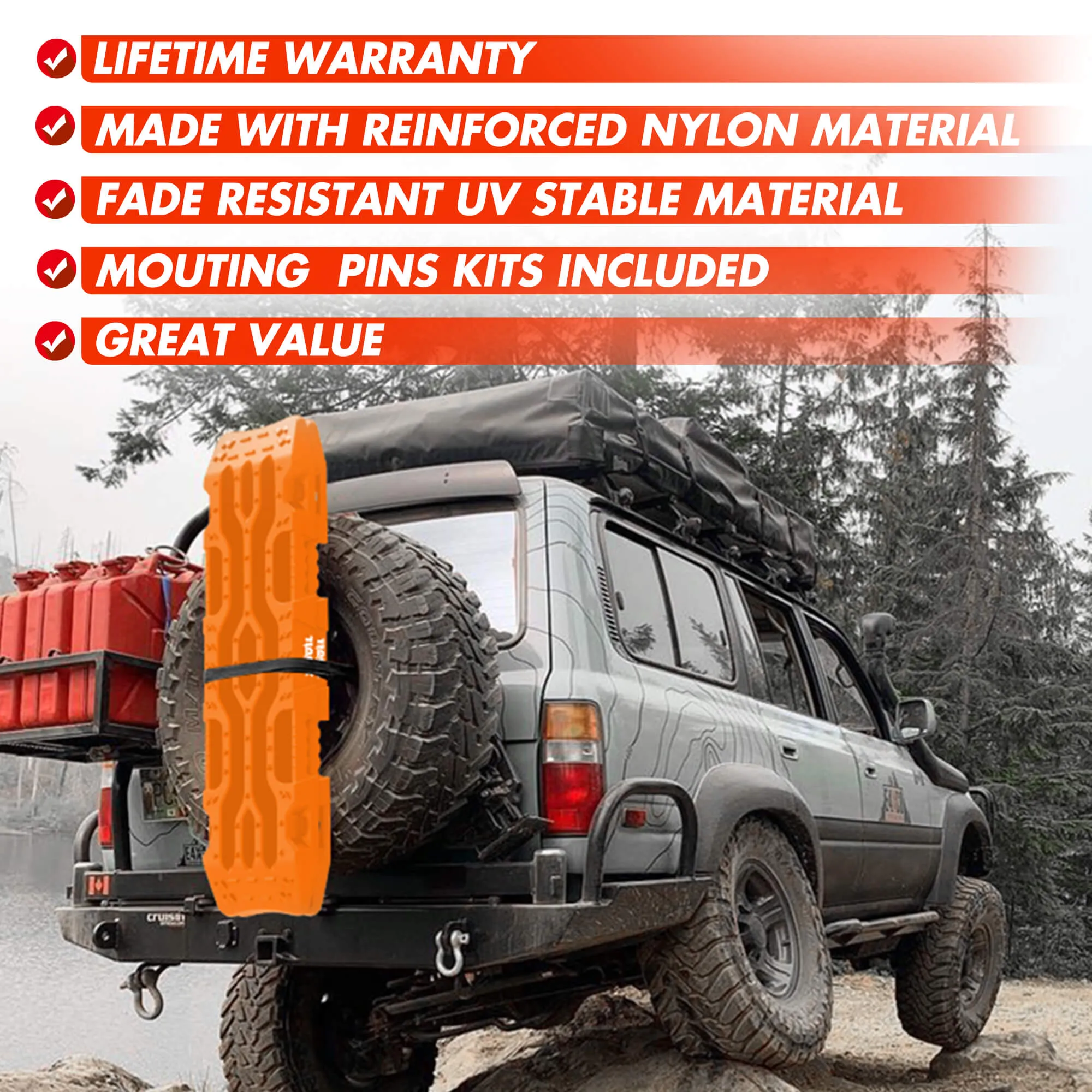 Enhanced Durability 4X4 Recovery Tracks Sand Snow Mud 2PCS - XBULL