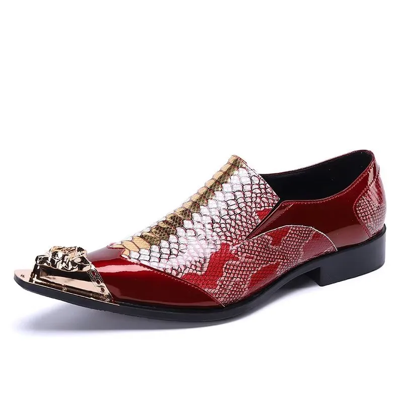 ExoticLuxe Embossed Leather Chic Slip-on Smart Shoes