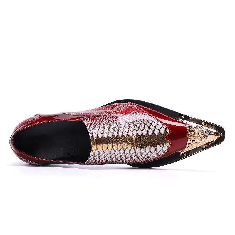 ExoticLuxe Embossed Leather Chic Slip-on Smart Shoes