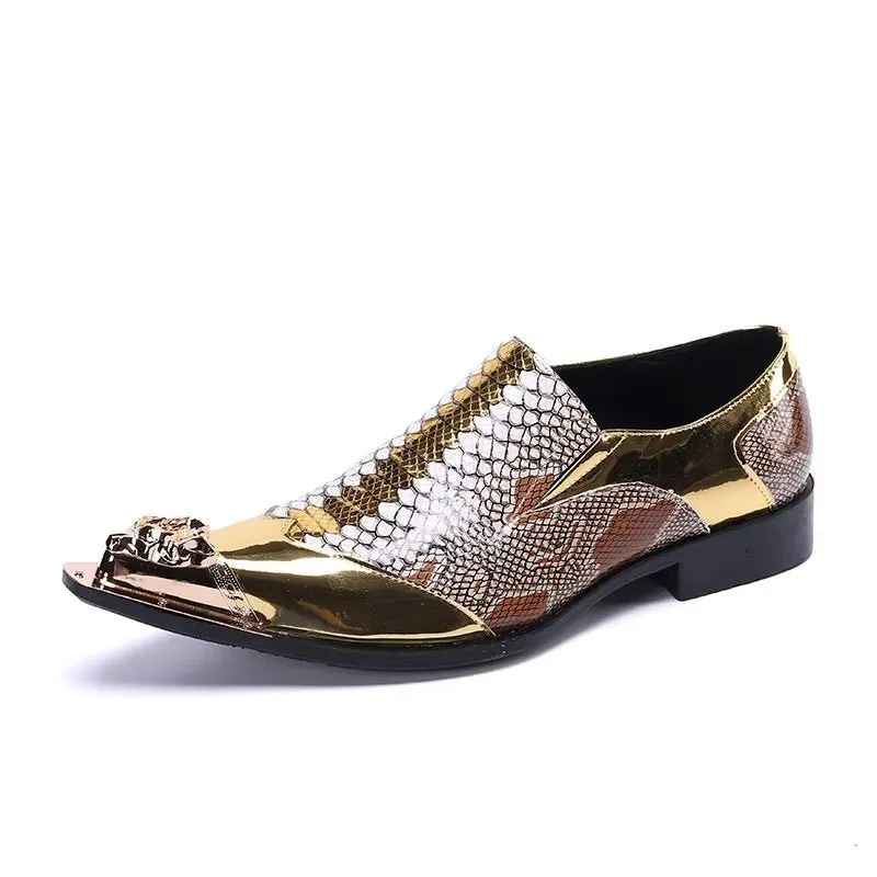 ExoticLuxe Embossed Leather Chic Slip-on Smart Shoes