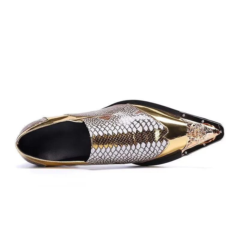 ExoticLuxe Embossed Leather Chic Slip-on Smart Shoes